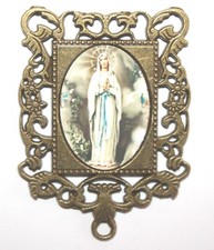 Extra LARGE BRONZE Rosary Center Part | Our Lady of Lourdes | Rosary Supplies