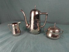 Teeset WMF Kanne Milch Zucker Messing Vernickelt Vintage Design Geschirr o12c3