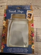 Reusable Mason Jar Snack Bags by Evriholder BPA Free 10 Pieces New In Package 