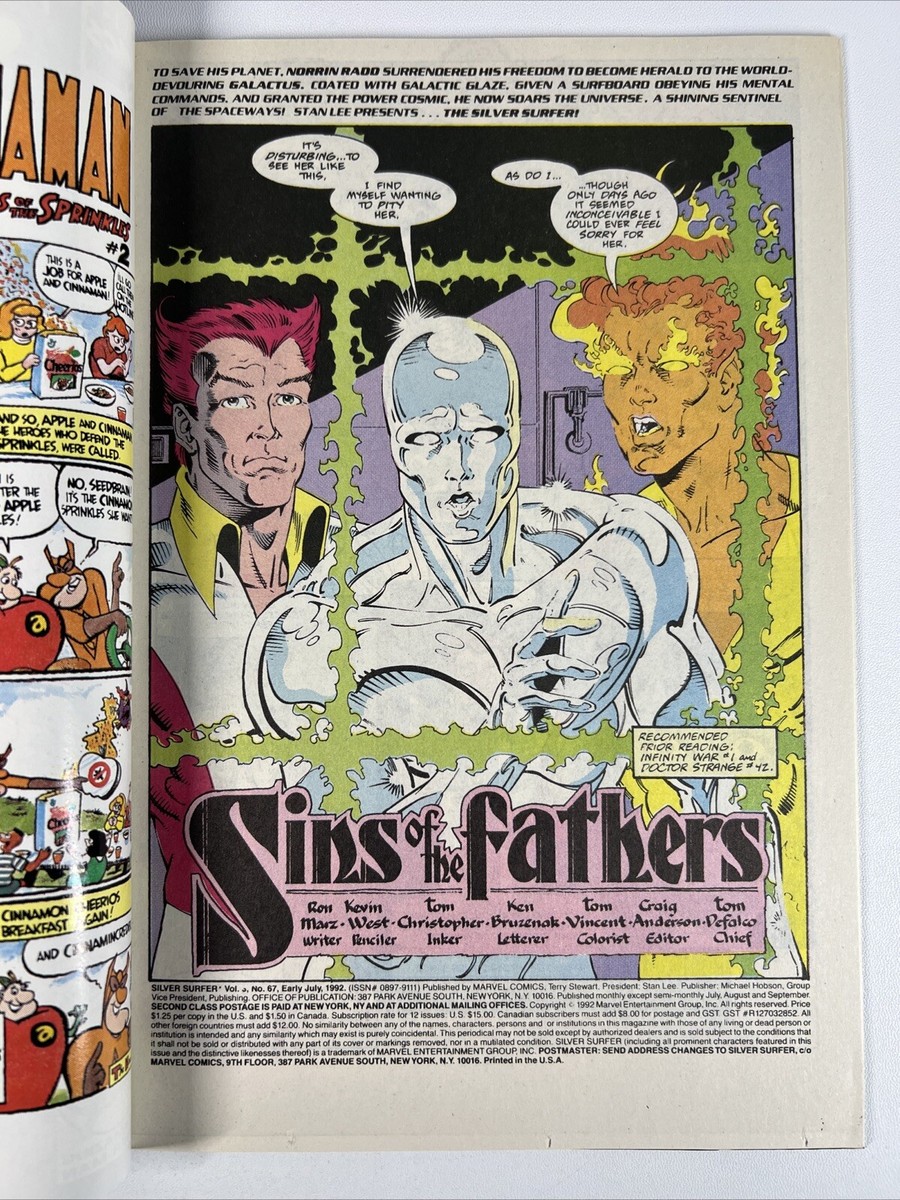 Silver Surfer #67 (1992) Galactus ~ Marvel Comics | eBay