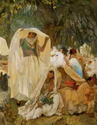 A4 Photo frederick arthur bridgman le jour du prophete en algerie blidah