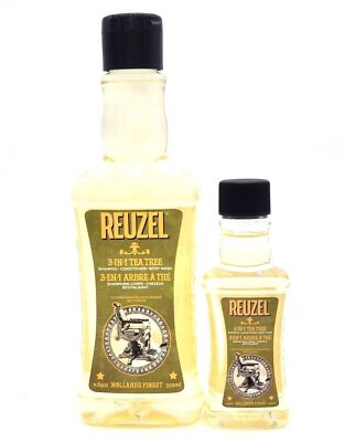 Reuzel 3-in-1 Tea Tree Shampoo, Conditioner & Body Wash 11.83 oz+3.38 oz Duo