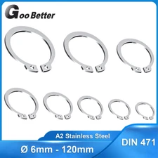 External Circlips A2 Stainless Steel 304 Retaining Rings Snap CirClip 6mm-150mm