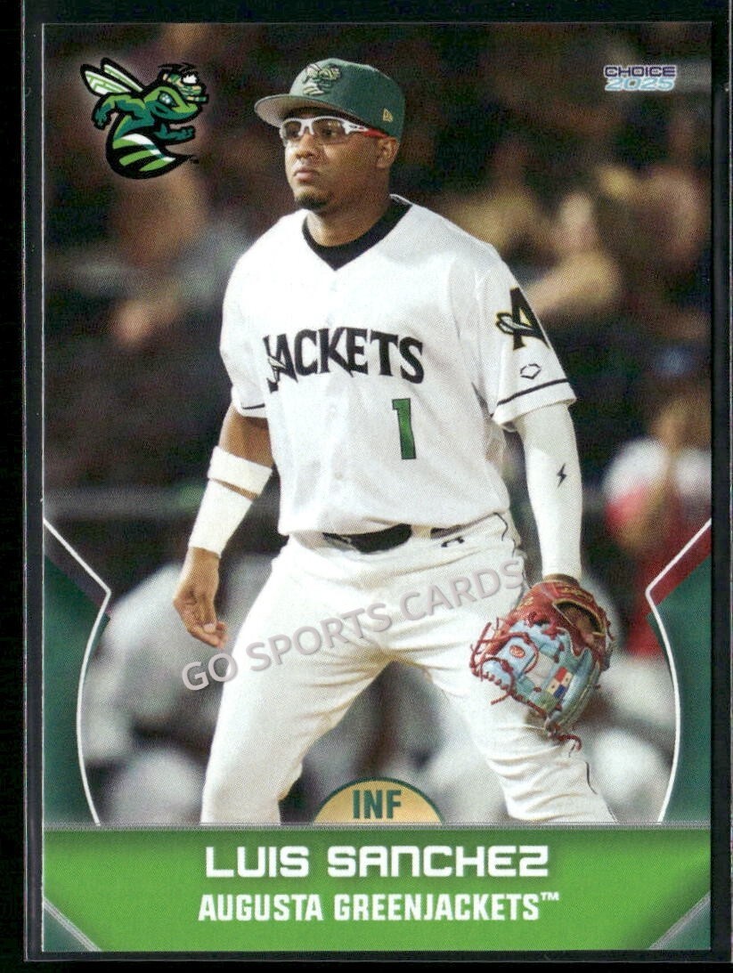 2025 Augusta GreenJackets Luis Sanchez RC Rookie Braves Minor League PAN