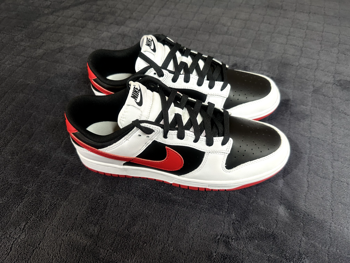 Size 9 - Nike Dunk Low Retro White Black University Red 