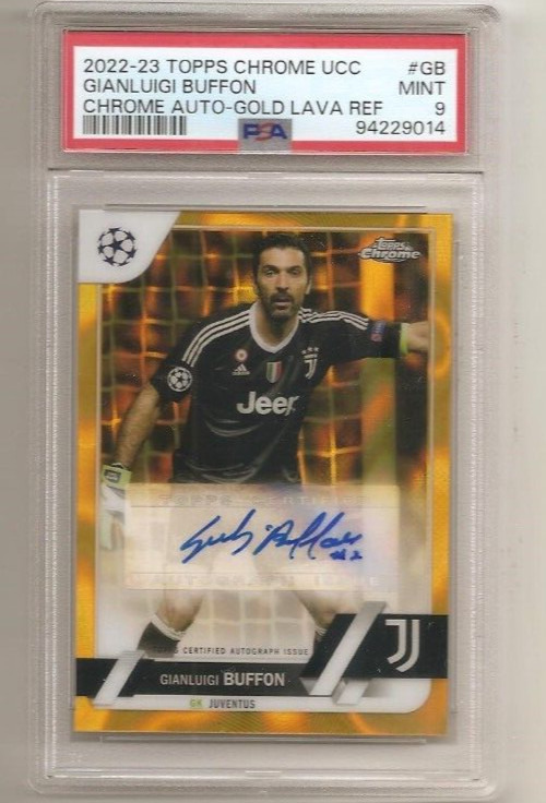 2022-23 Topps Chrome UEFA GIANLUIGI BUFFON Gold Lava Chrome Auto (1:688) PSA 9