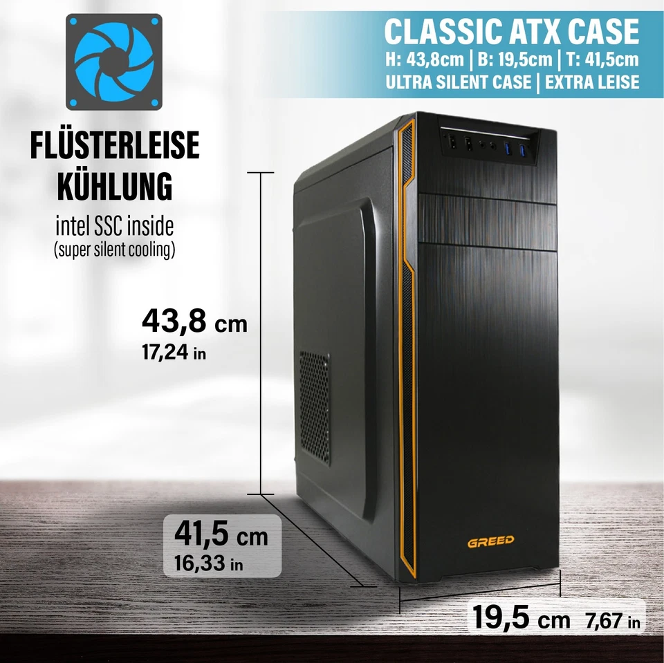 Silent Home OFFICE PC WIN 11 PRO 8GB RAM 512GB SSD 3,5GhZ schneller Computer - Bild 4 von 4