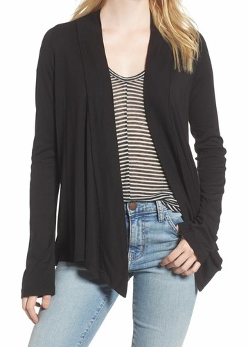 $64 Splendid Women's Black Draped Open 
