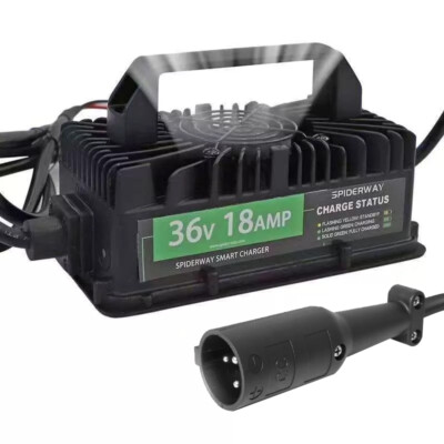 36 Volt 18 Amp Smart Battery Charger 3 Pin Round Plug for Club Car DS Golf Cart