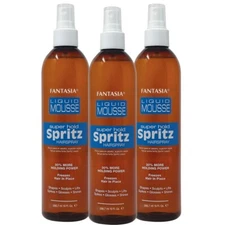 3 Pack Fantasia IC Liquid Mousse Spritz Super Hold Hair Spray 10fl oz, US Seller