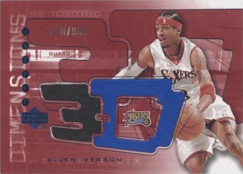 2003-04 Upper Deck Triple Dimensions Allen Iverson 76ers #64