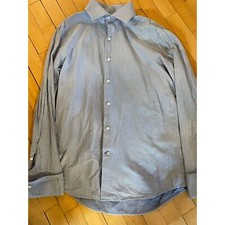 Mens Banana Republic Blue Dot dress shirt long sleeve Medium 15-15.5