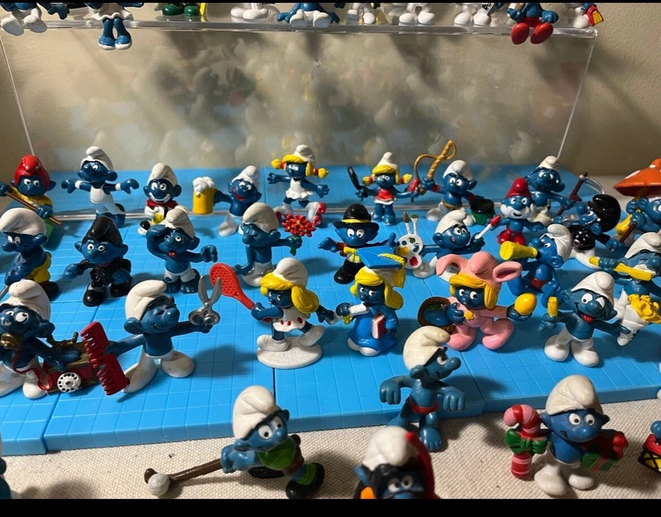 Винтажный SMURFS фигурки огромный лот Schleich Peyo игрушки ПВХ 1970 - Изображение 4 из 4
