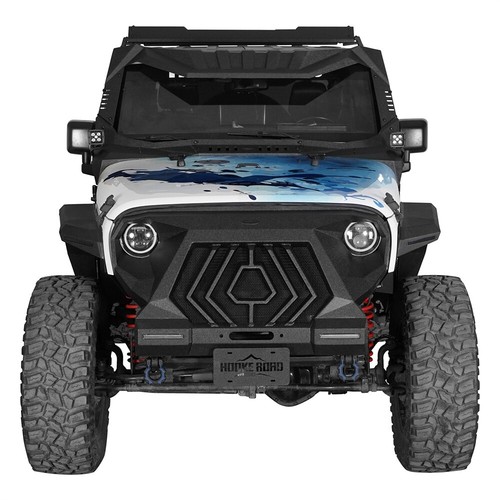 FIT JEEP WRANGLER JK/JKU 2007-2018 STEEL WINDSHIELD ARMOR GUARD W/LED LIGHTS - Picture 6 of 17