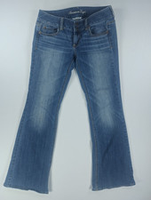 American Eagle Jeans Womens 4 Artist Flare Medium Wash Blue Denim Stretch Y2K
