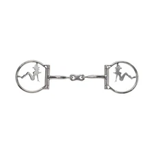 Showman Trailside Cowgirl Stainless Steel D-Ring Dogbone Snaffle Bit