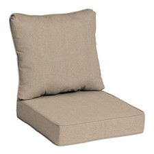 allen  roth with STAINMASTER 25-in x 25-in 2 -Piece Wheat Madera Linen Deep sea