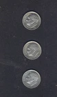 THREE ROOSEVELT DIMES 1964  L--25