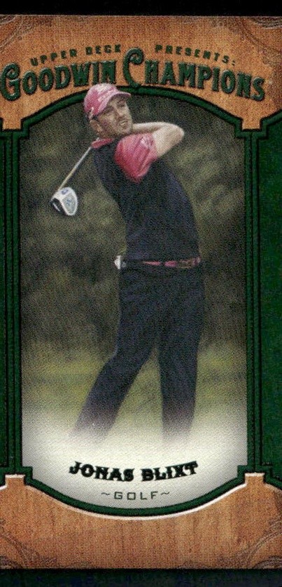 2014 Upper Deck Goodwin Champions Mini Green Lady Luck Back #71 Jonas Blixt