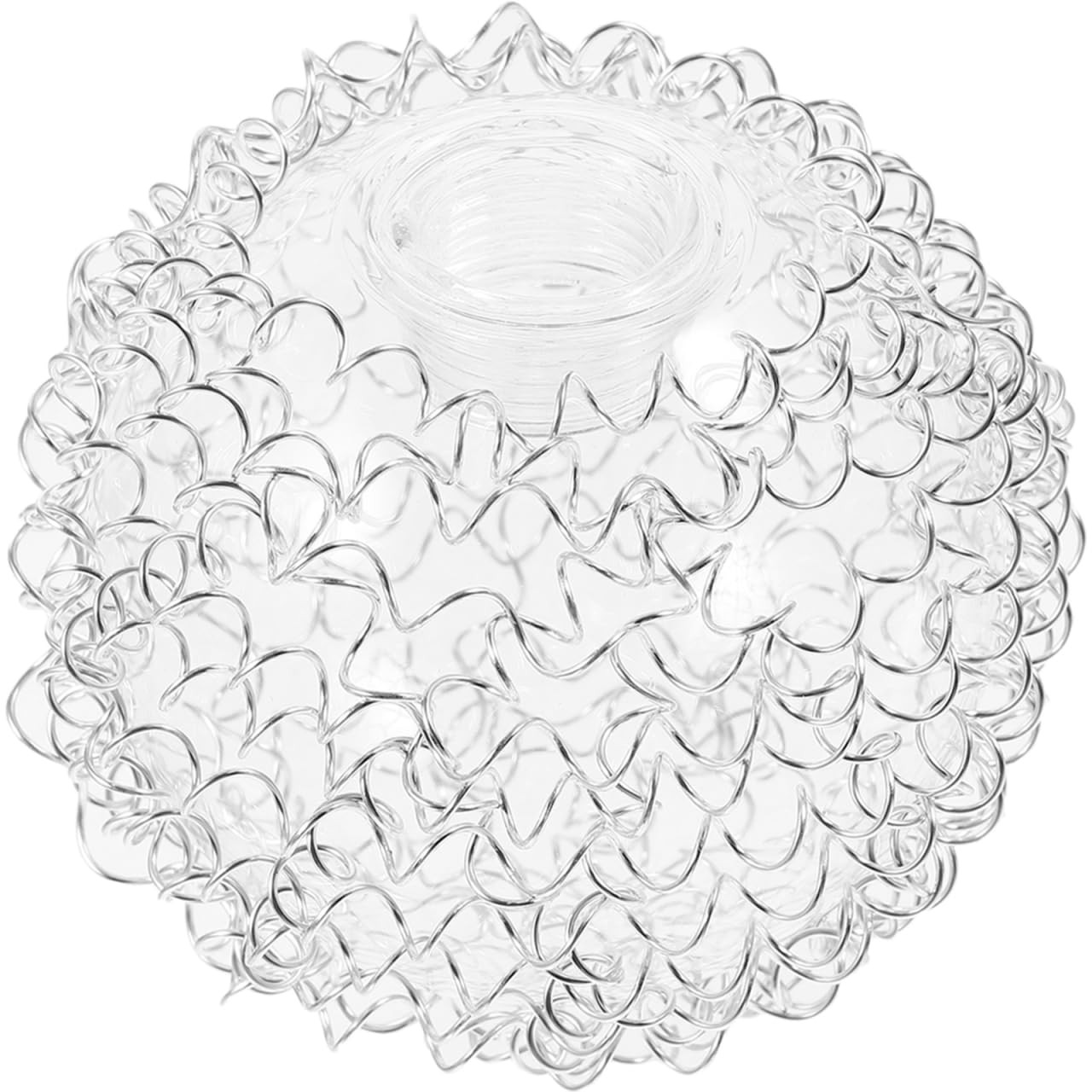Abat-jour boule de verre 80 mm G9 en fil d'aluminium argenté