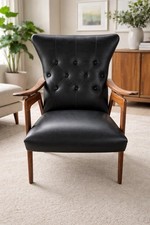 Leather Bespoke Occasional Chair In Black