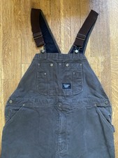 Wall's Blizzard Pruf Brown Insulated Duck Canvas Bib Overalls Men s Tag XL Tall