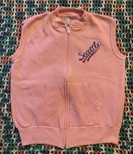 Vintage 80’s Women’s Full Zip Pink Vest Seattle Size Medium Made In USA