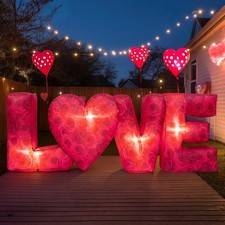 9 ft Long Valentine's Day Inflatable Outdoor Decoration Inflatable Red Rose