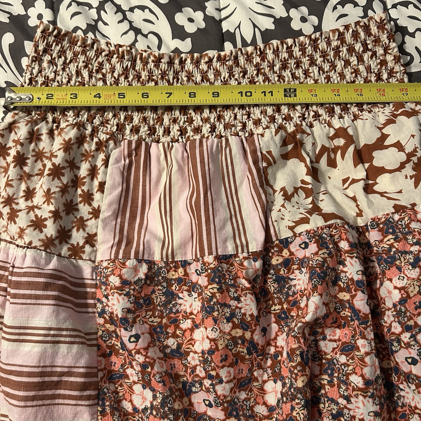 Universal Thread Patchwork ALine Skirt Pink Brown… - image 6