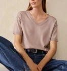 THE WHITE COMPANY Merino V Kneck Knitted T Shirt Size 10 Rosebud Pink New