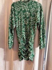 Zara Women’s Small Long Sleeve Green Floral Dress 