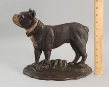Antique BRADLEY & HUBBARD Painted Cast Iron Boston Terrier Dog DANDY Doorstop