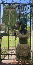 Vintage Handmade Square Dancing Dress Bonnet Matching Mens Western