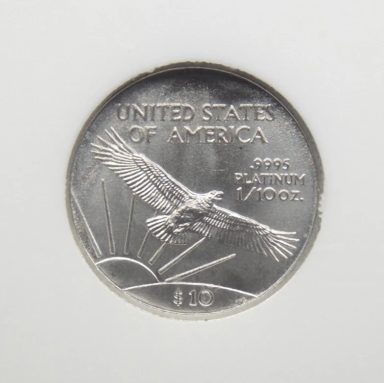 2004 $10 American *PLATINUM* Eagle 1/10th Statue of Liberty NGC MS69 #075 ECC&C - Image 2 of 4
