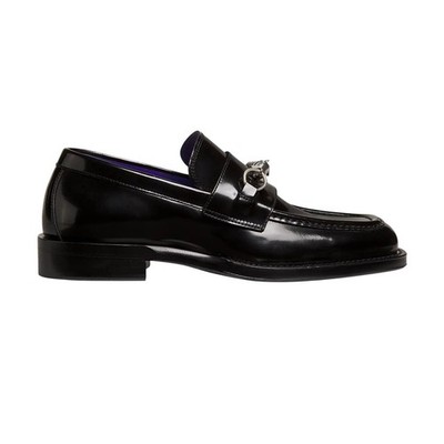 Burberry NIB Barbed Leather Loafers in Black Size 42