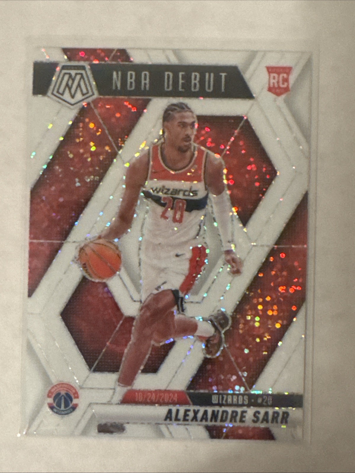 2024-25 Mosaic Alexandre Sarr Rookie NBA Debut White Sparkle Prizm  SSP