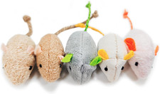 Cat Toys 5Pcs Mouse Toys, Interactive Catnip Animal Toys for Indoor Kittens to E
