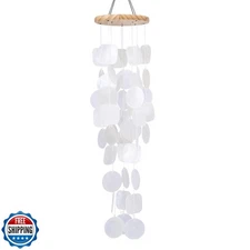 Taman Shell Wind Chimes for Outside - Handcrafted Capiz Shell Win
