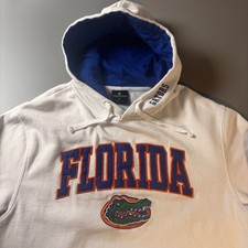 Colosseum Florida Gators White Hoodie Sweatshirt Pullover Logo Size L