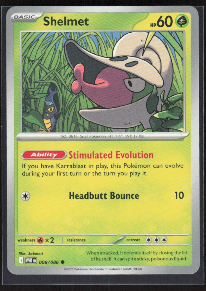 2025 Scarlet & Violet Series - White Flare Shelmet Common #8