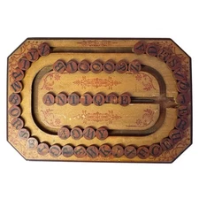 Antique 1886 Wooden ALPHABET SPELLING LETTER BOARD Hanging String on Back GUC