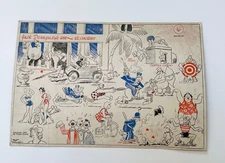 1938 Jack Dempsey’s Bar Oversized Postcard Miami Vanderbilt Hotel - Frank Powell