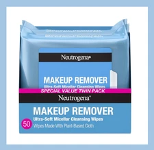 Neutrogena Makeup Remover Wipes, Ultra-Soft Cleansing Facial Towelettes 2 PackS
