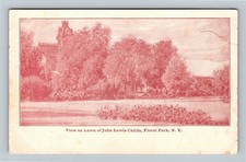 Floral Park NY, John Lewis Childs Lawn, New York Vintage Postcard