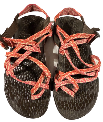 Chaco ZX 3 Classic Sport Sandals Water Shoes  Orange And Tan Hiking Womens Sz 7
