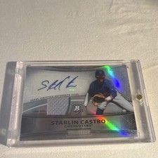 Topps 2010 Bowman Platinum Starlin Castro Cubs Auto Relic Patch Refractor #/740