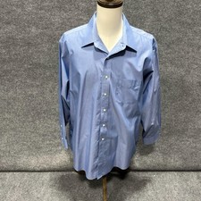 Brooks Brothers Shirt Mens 18 34/35 Blue Regular Fit Non Iron Long Sleeve Dress