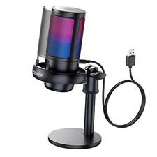 Gaming Microphone for PC: USB Mic for Podcasts Videos Streaming - With Stand