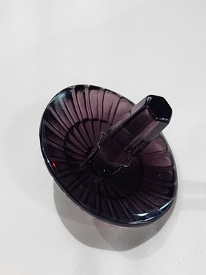 LALIQUE France AMETHYST Purple Crystal TOUPIE Spinning Top Dreidel Signed 