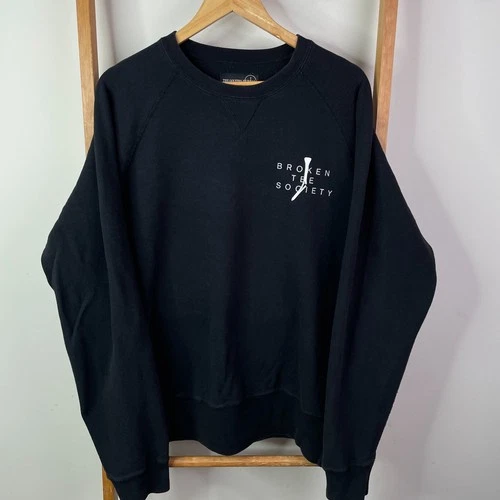 The Golfer's Journal Sweatshirt Mens Large Black Broken Society Crew Neck Golf